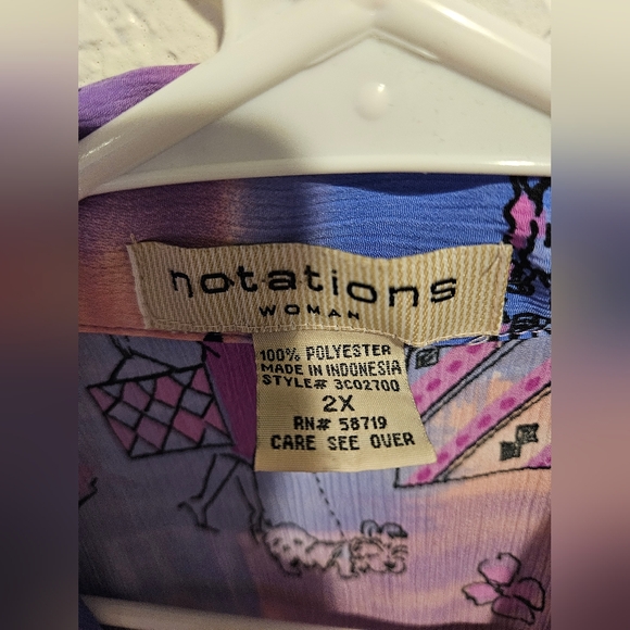 Notations Multicolor Patterned Womans Shirt Size 2x - Picture 3 of 4